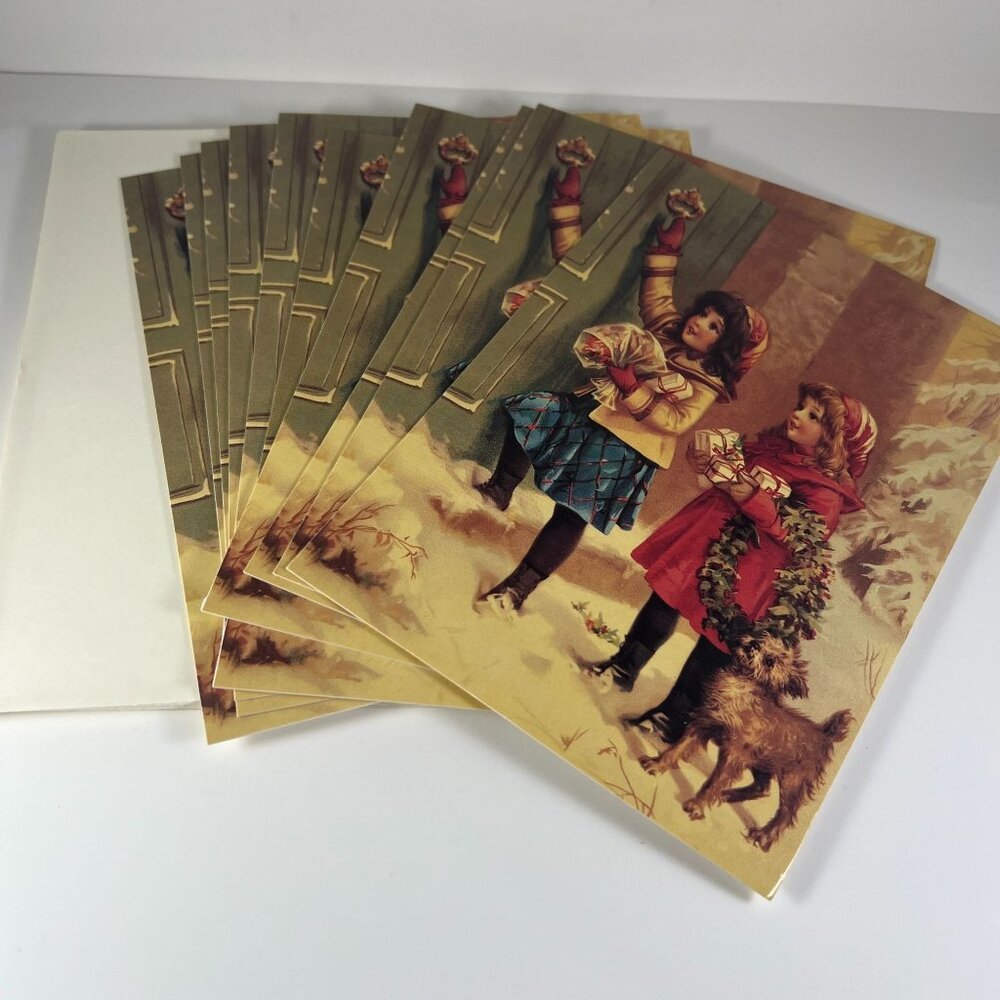 Vintage Victorian Christmas Greeting Cards Set Of 10 No Envelopes By Victorian